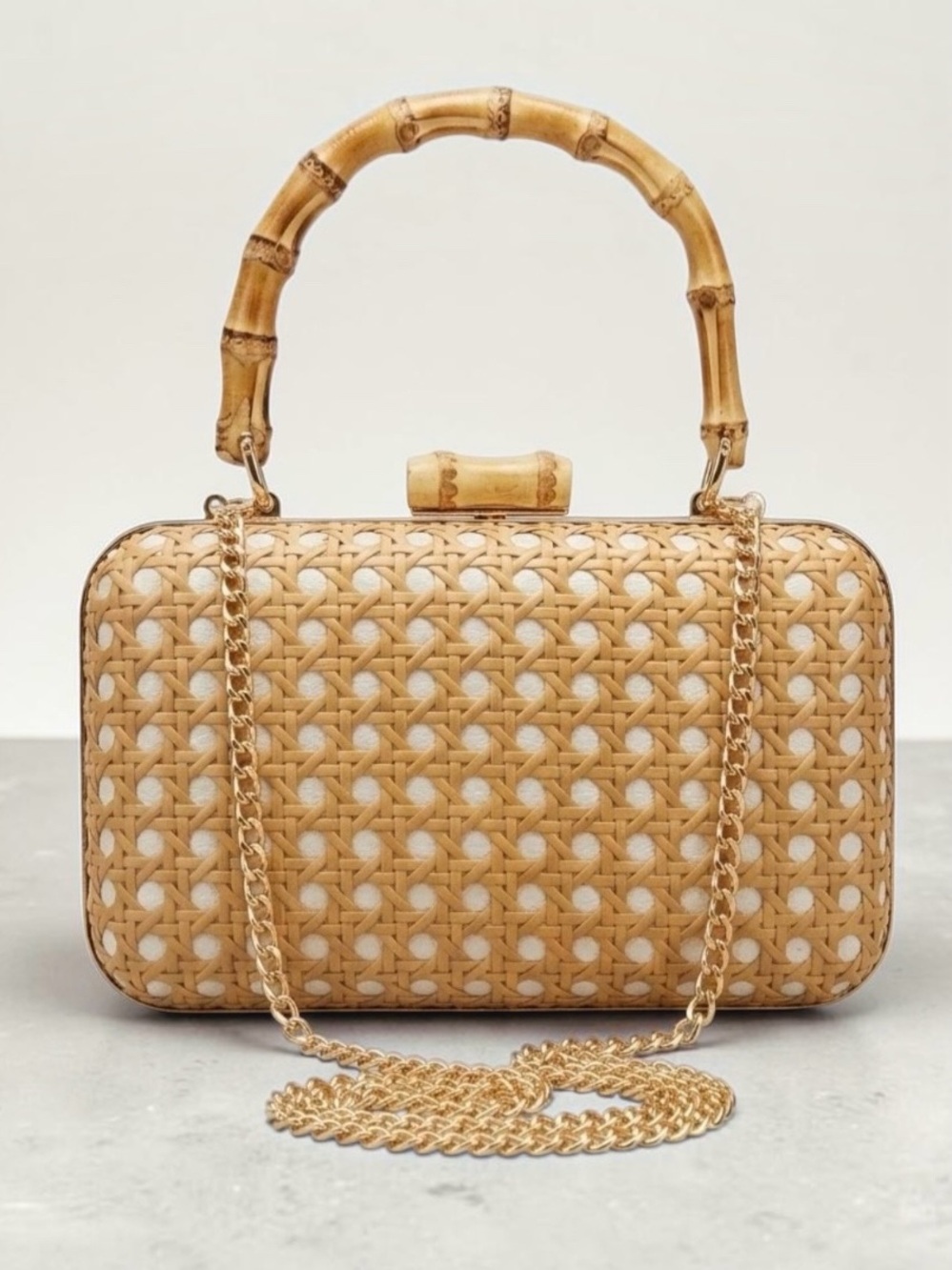 NEW Tommy Bahama Rattan & Bamboo Clutch Purse Crossbody NWT